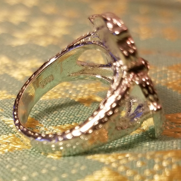 Sim.moonstone in silver ring 6 7 8 9 - Picture 8 of 8